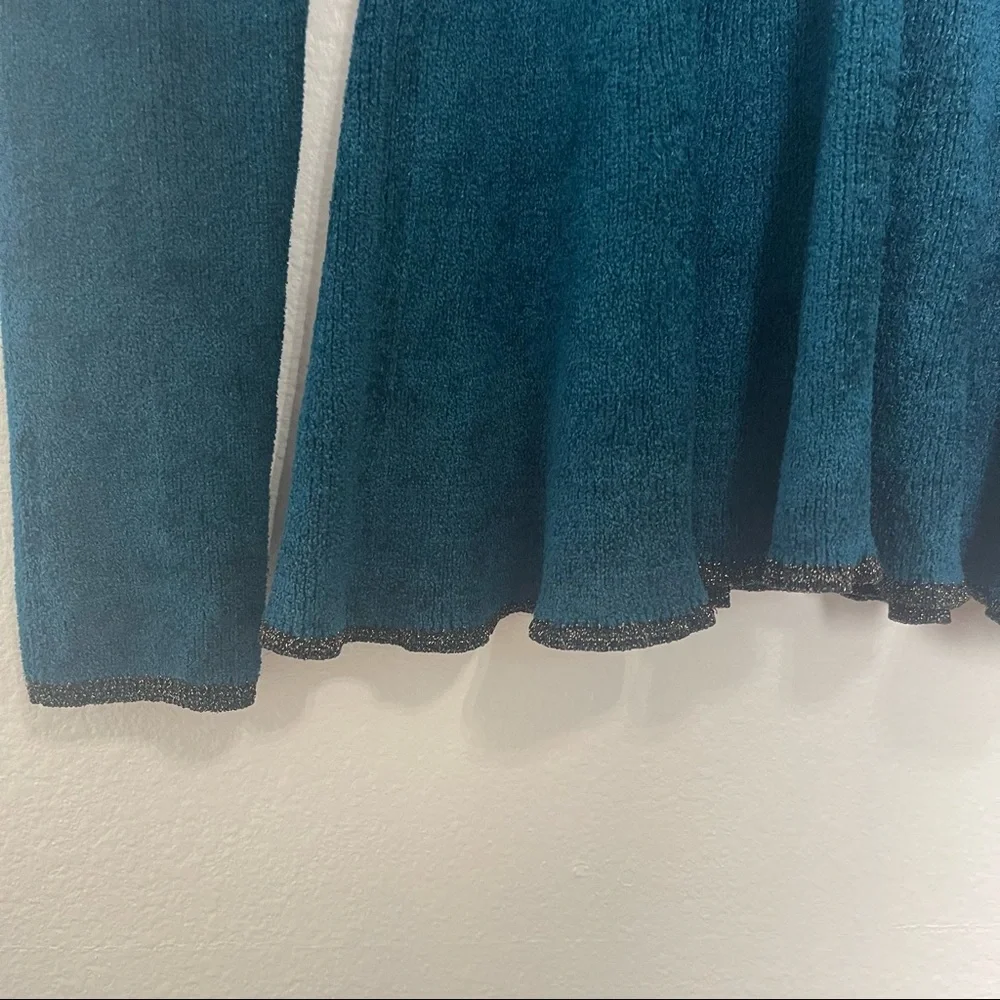 Ett:wa Anthropologie Teal Chenille Peplum Sweater - Picture 3 of 6